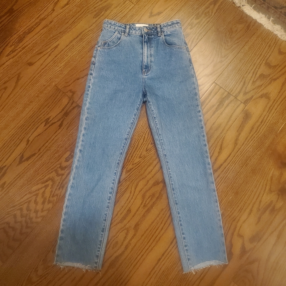 ROLLA'S Dusters High Rise Straight Raw Edge Jeans G'day Mate Blue 26 Classic